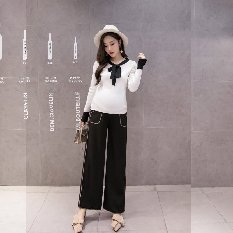 【新作】【送料無料】 マタニティウェア2020秋と冬の新しいファッションウールワイドレッグパンツスタイルルーズハイウエスト妊娠中のベリーリフトパンツトレンド-アリババ オータム 秋物 ウィンター 冬物 expec282758095851