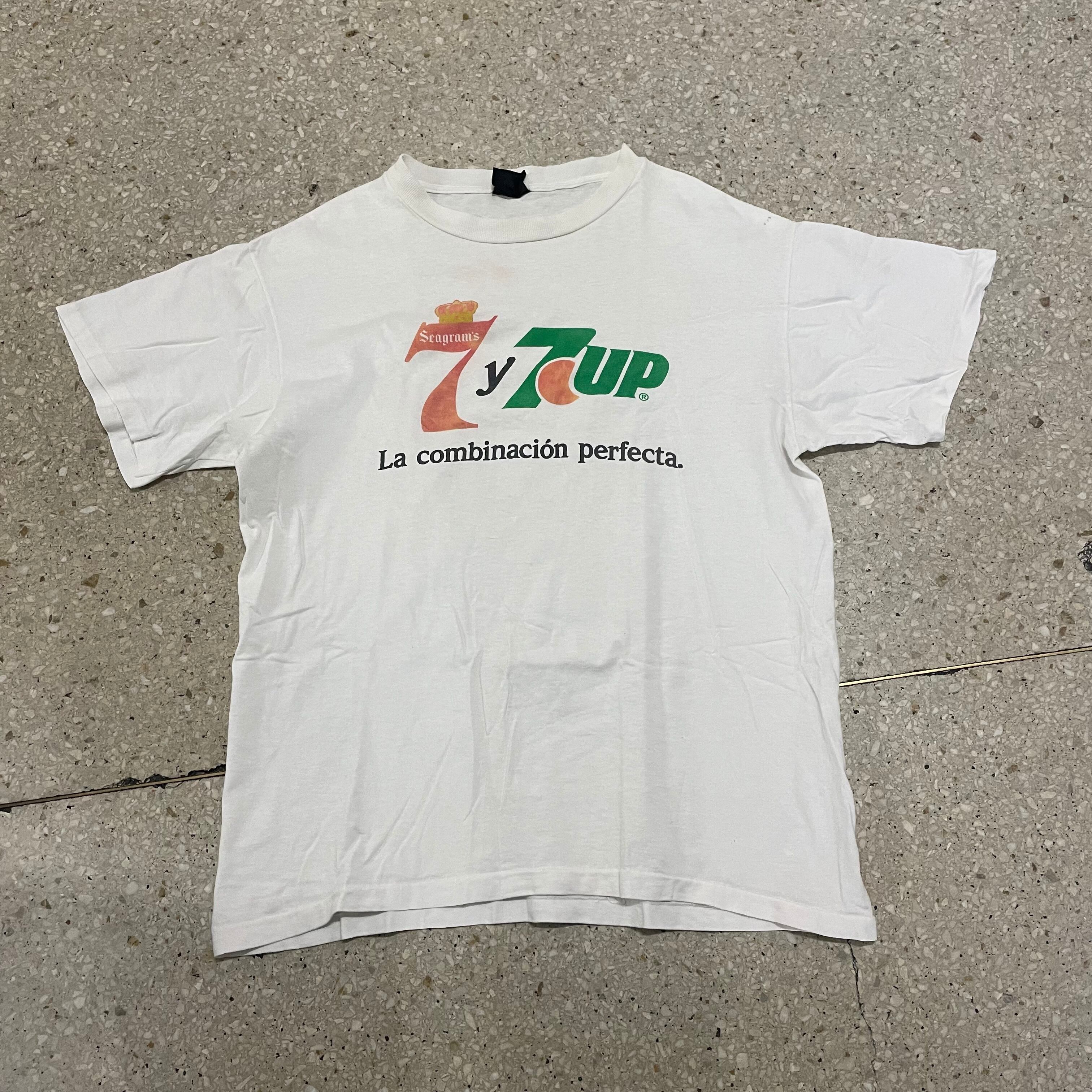 90年代 NATIONAL 7UP セブンアップ バックプリント アドバタイジングTシャツ USA製 メンズM ヴィンテージ /eaa361504