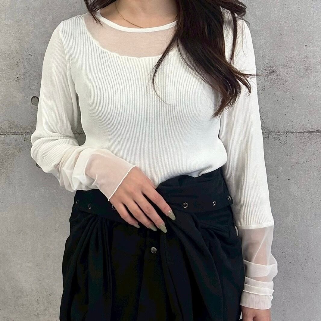 【 ROSIEE 】チュール切り替えニット