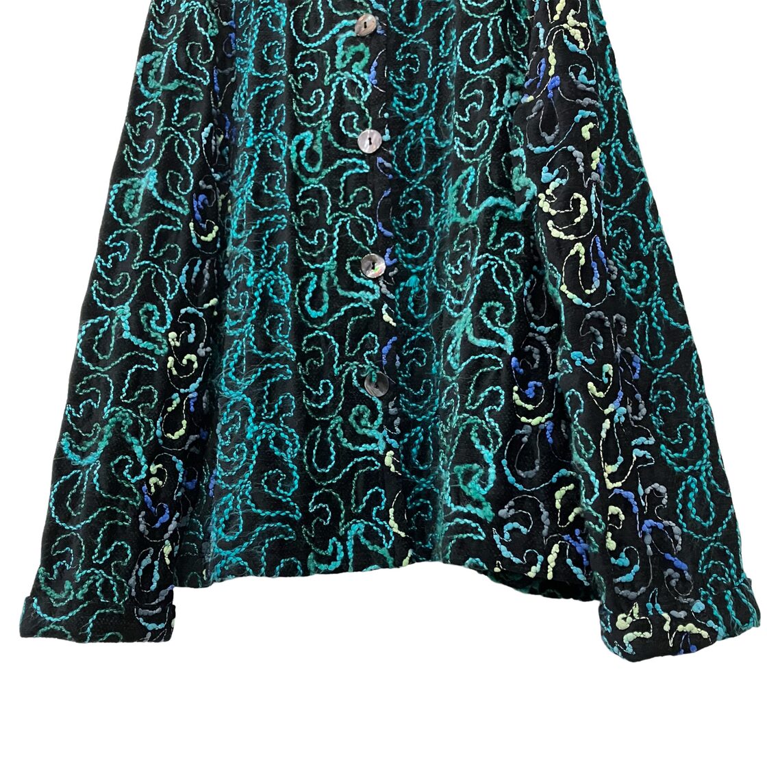 VINTAGE wave stitch design embroidery blouson』USED 古着