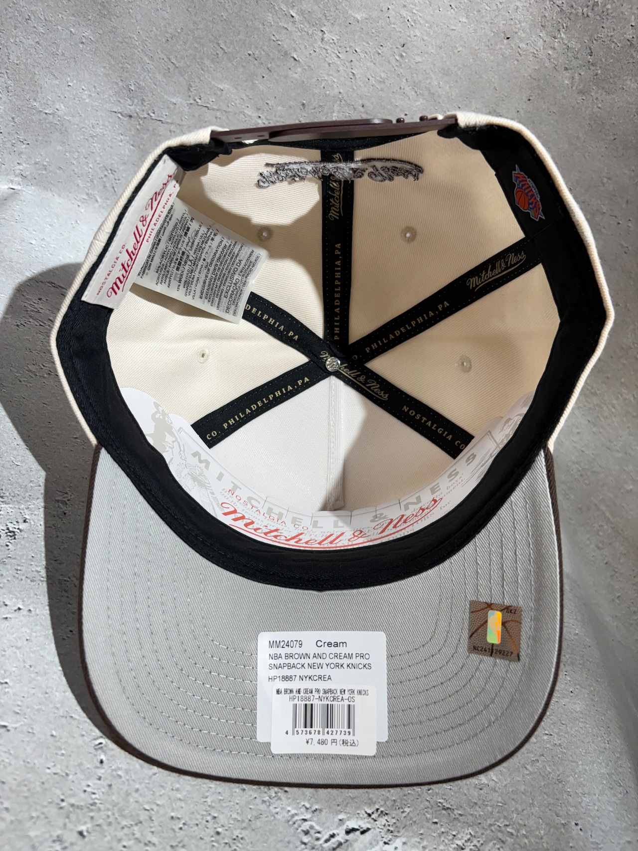 Mitchell&Ness/ミッチェルアンドネス NBA ニューヨーク・ニックス キャップ クリーム