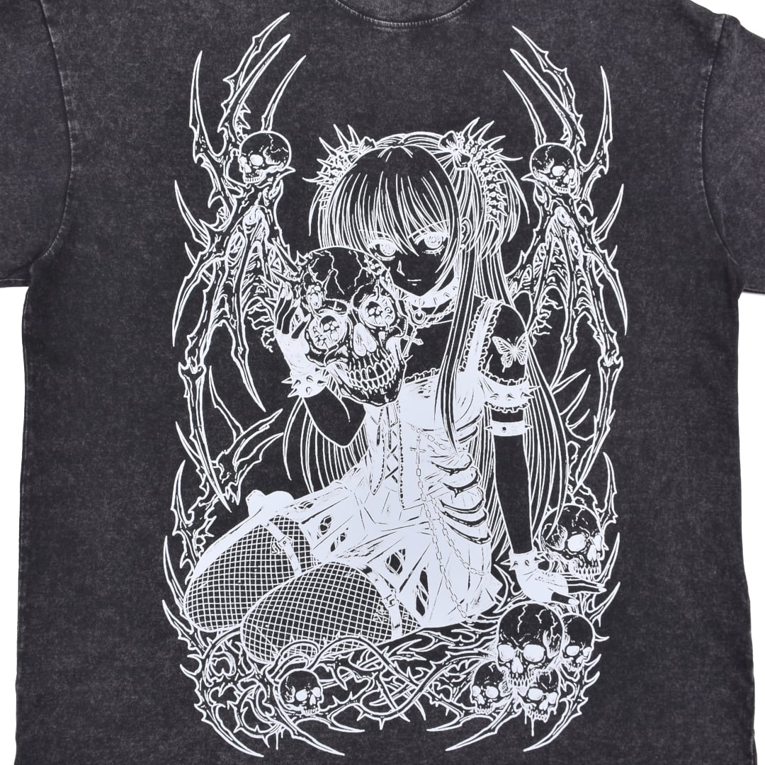 6/3 完売→再入荷！】新作☆Skull Girl ウォッシュTシャツ