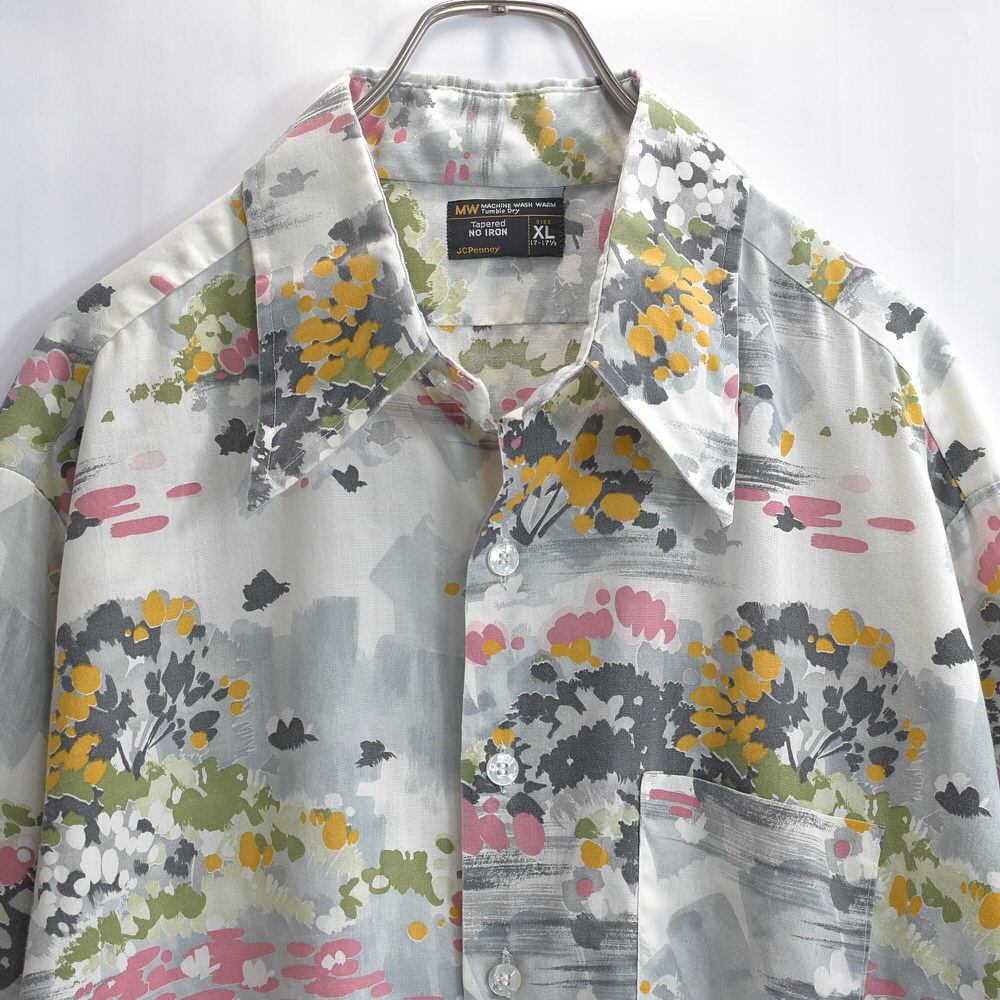 70s~ JCPenney ジェイシーペニー 総柄 アート デザイン半袖シャツ 70s~ JCPenney ジェイシーペニー MW 総柄 アート デザイン 半袖