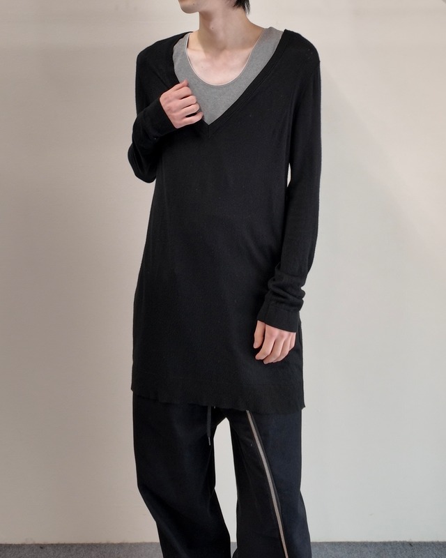 【ANN DEMEULEMEESTER】long length deformed knit