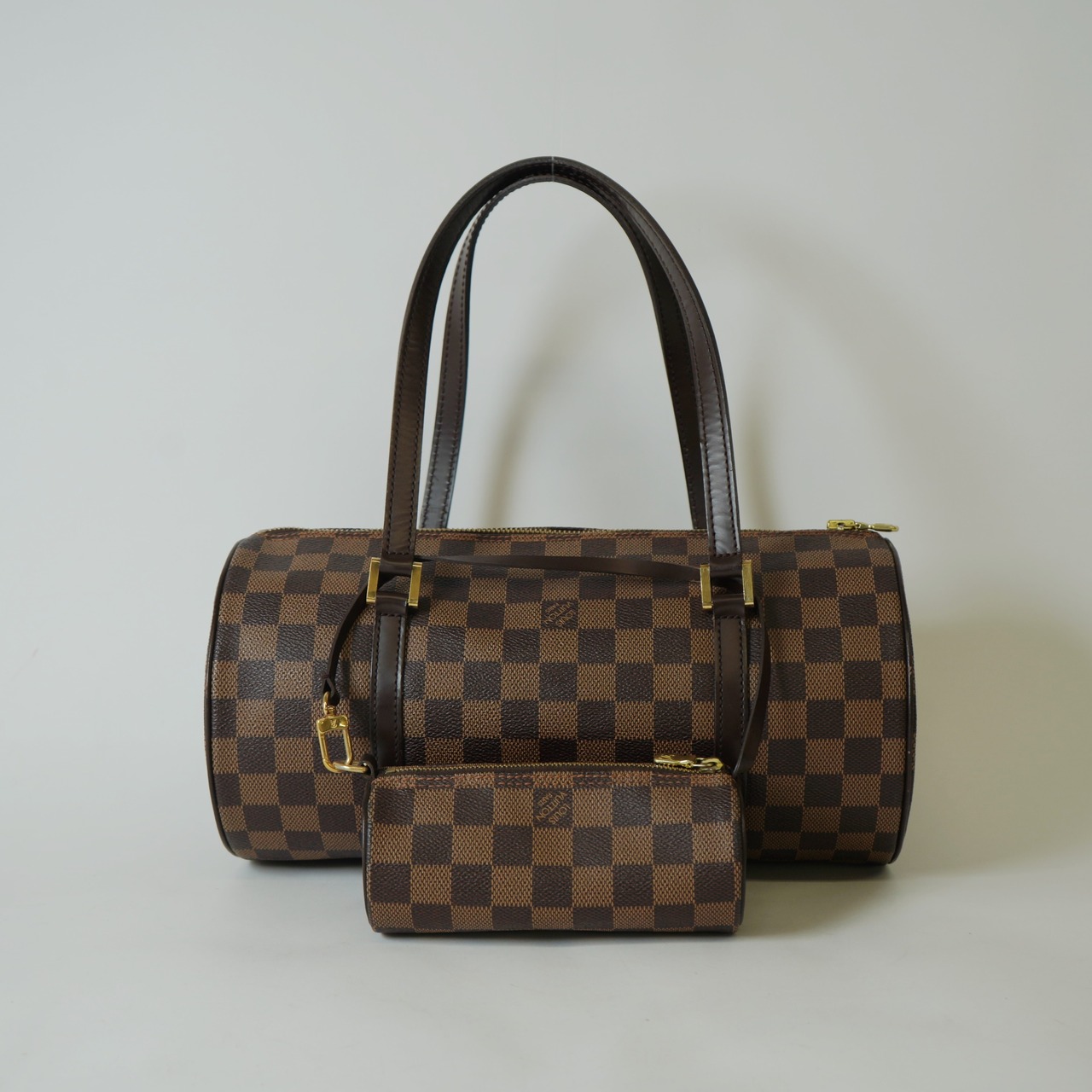LOUIS VUITTON ルイヴィトン ダミエ パピヨン 30 トートバッグ ポーチ付き N51303 ブラウン