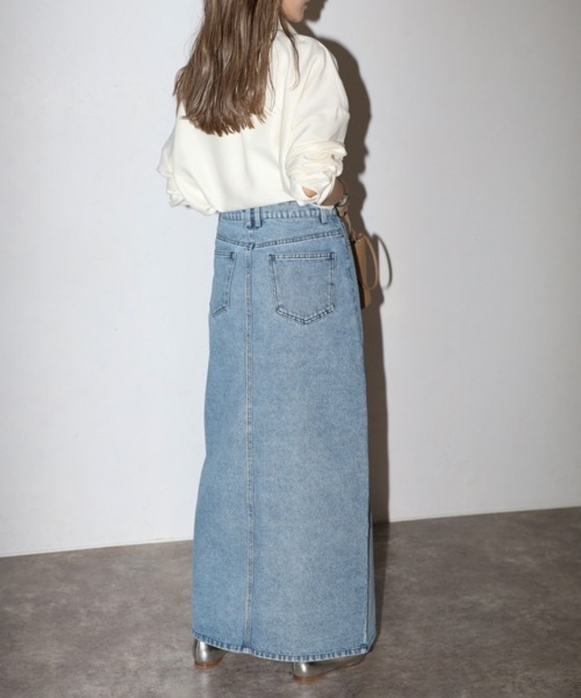 (一部予約)ウエストデザインデニムスカート