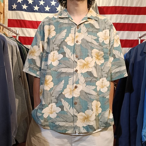 Used 半袖シャツ◆XL Bermuda Bay シルク ボタニカル アロハシャツ ハワイアン◆USA古着　ヴィンテージ