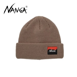 NANGA ナンガ ボックスロゴ バルキービーニー BOX LOGO BULKY BEANIE ニット帽 メンズ レディース 帽子 アクリル 防寒 ロゴ ワッチキャップ ベージュ