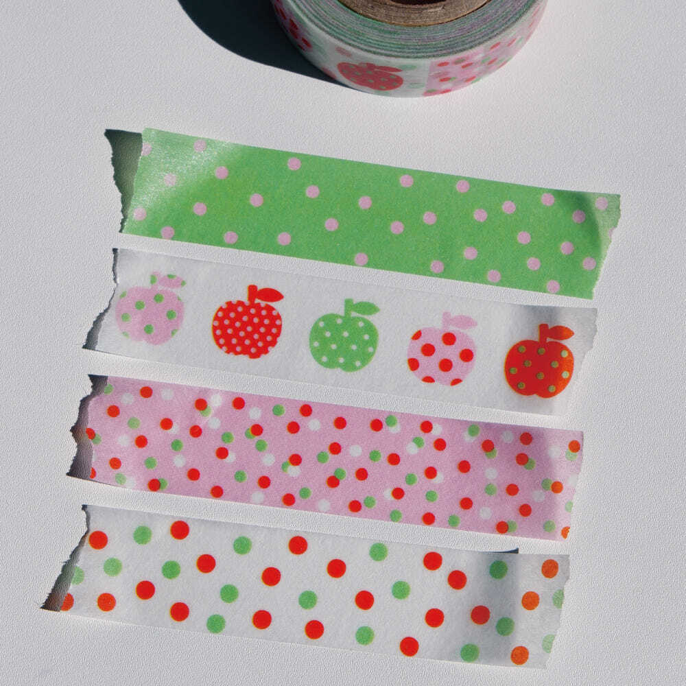 fruit fries】マスキングテープ Apple Dotty Patterns | 韓国文具