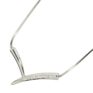 Pt850 プラチナ ダイヤ0.05ct GINZA TANAKA ネックレス レディース 【中古】