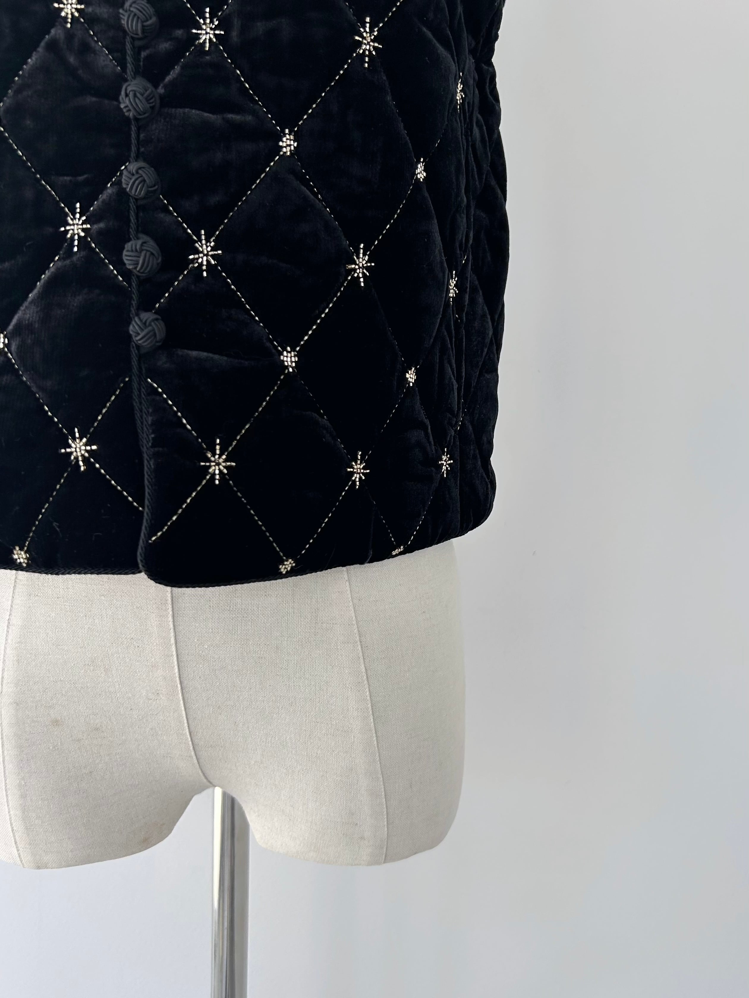 Sara Mallika Velvet Beads Embroidery Vest | KOKO
