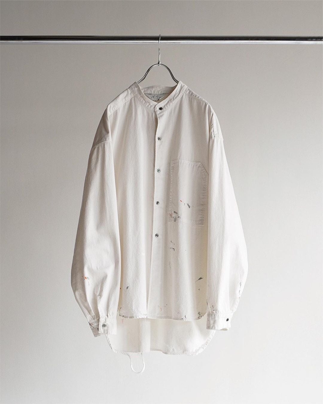 ANCELLM DENIM PAINT LONG SHIRTWHITE ANC SH A   IAAAM ONLINE STORE