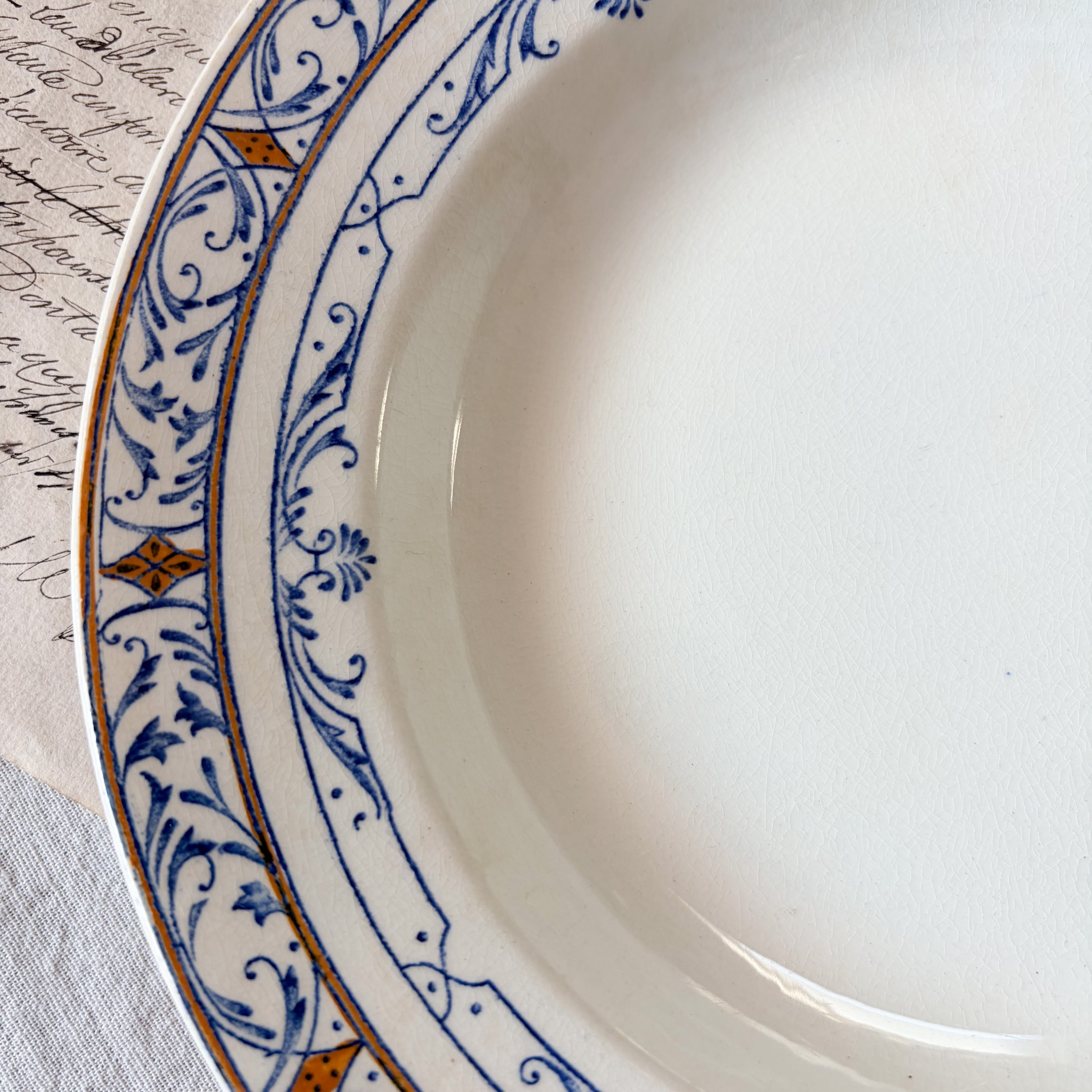 ① Creil et Montereau Colbert 深皿 アンティーク D】Creil et Montereau（クレイユ・エ・モントロー） Colbert 深皿