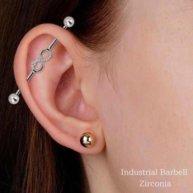 インダストリアル ピアス 14G インフィニティ インダストリアル