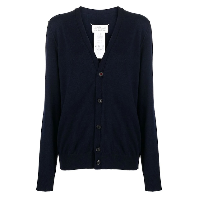 MAISON MARGIELA　CASHMERE V NECK CARDIGAN　NAVY