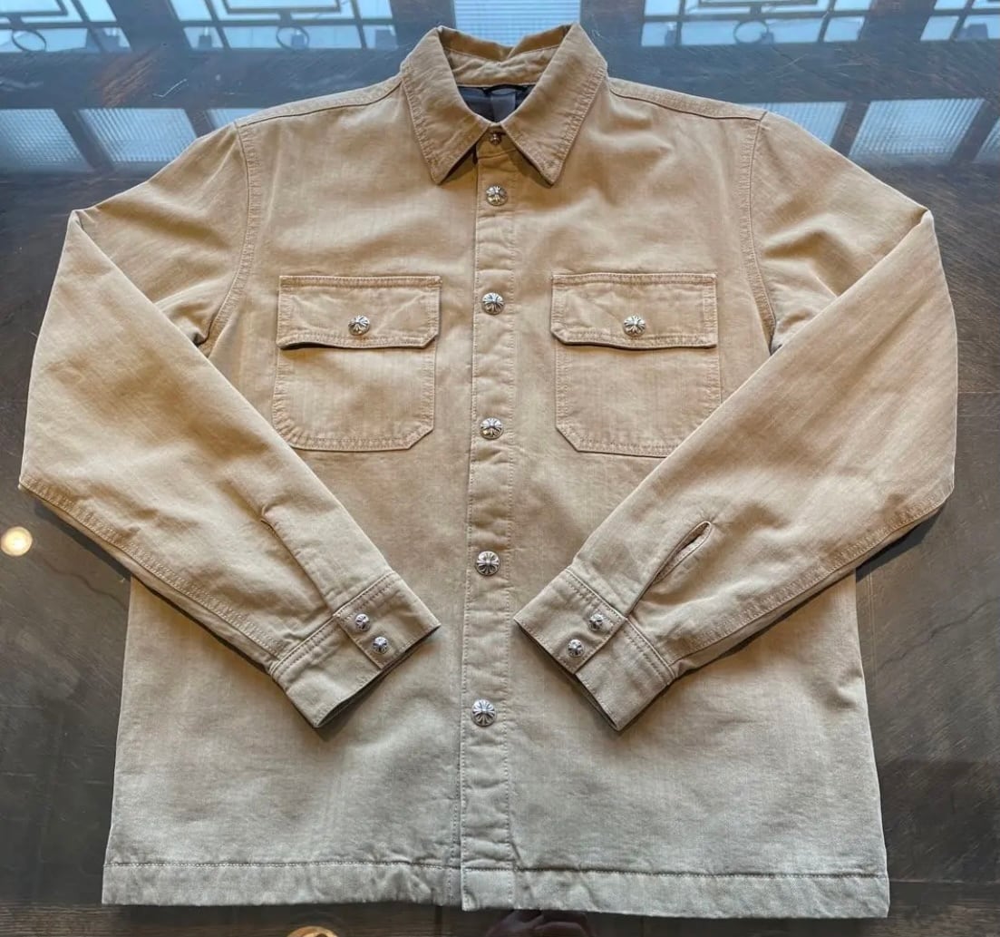 CHROME HEARTS クロムハーツ ワークドックシャツ ヘリンボーン