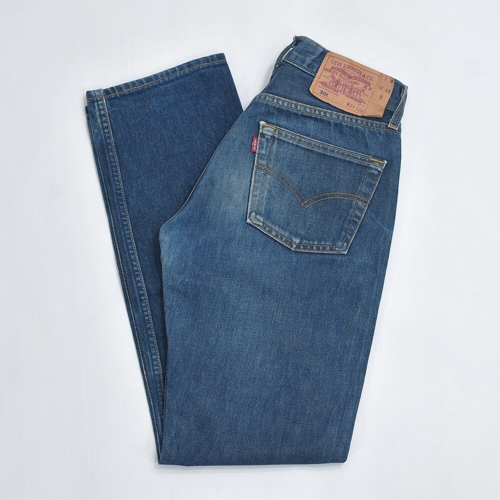 00s Eur Levi's501 リーバイス デニムパンツ ジーンズ ボタンフライ ストレート 色落ち ユーロリーバイス トルコ製 ジーパン アメカジ ブルー USED ヴィンテージ ビンテージ 古着 メンズ W29
