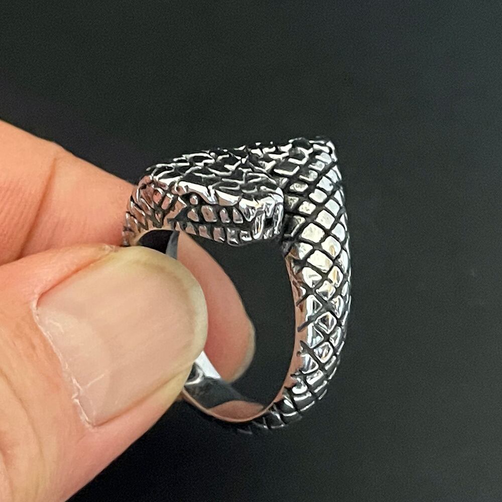 silver925 SNAKE scale ring蛇の鱗