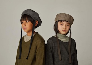 【21AW】GRIS ( グリ )Beret［S/M］Beige  Black　帽子　ベレー帽