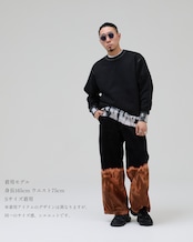 【セットアップ可】藍染めタイダイコーデュロイワイドパンツ 海のケダモノ
