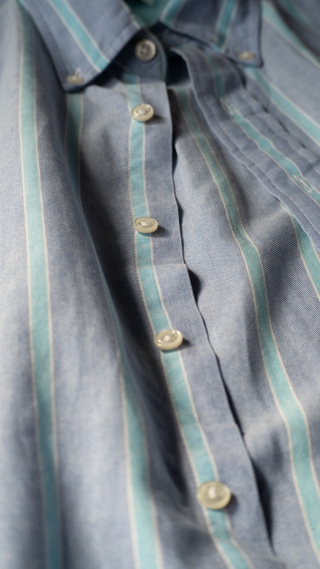 "CHAPS RALPH LAUREN" 1980s Oxford stripe BD shirt