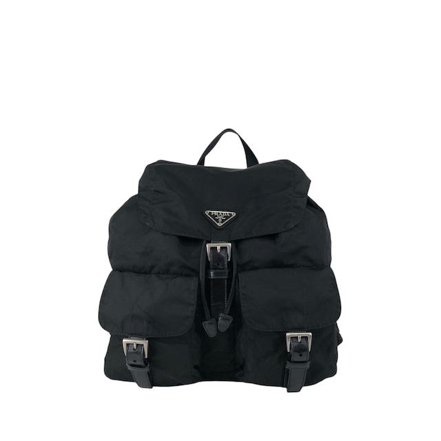 PRADA プラダ バックパック ブラック トライアングルロゴ ナイロン ダブルポケット vintage ヴィンテージ オールド rr2dvd