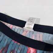 Gold Case イタリア製 フローラル総柄 ウエストゴム ロング プリーツスカート 40/薄手