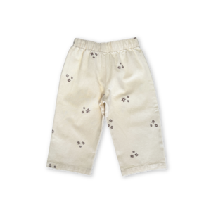 【即納/送料無料】Grown / Organic Denim Wild Flower Embroidery Pant - Milk