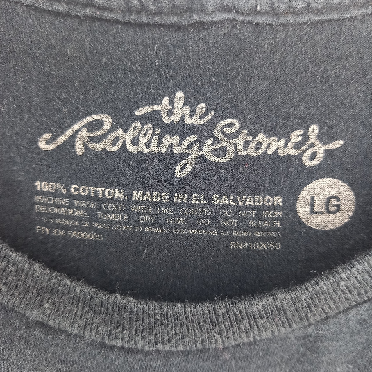 ローリングストーンズ　クルーネック　Tシャツ　半袖　バンドT　ビッグロゴ　黒　L