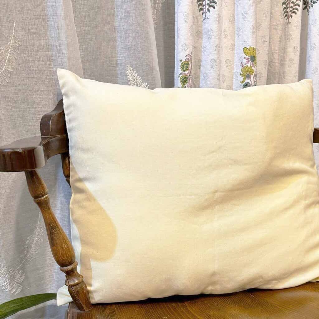 ハンガリー刺繍 花 クッションカバー クリームイエロー | kolbenova