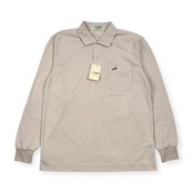 新品 タグ付き Crocodile クロコダイル 鹿の子 長袖 ポロシャツ M/グレージュ 系 メンズ