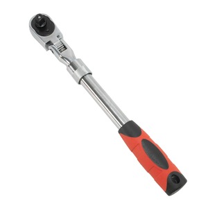 【努力特価】ラチェットハンドル ラチェットレンチ 差込角9.5mm 3/8 72山ギア 伸縮式 首振り型 フレックスラチェットハンドル