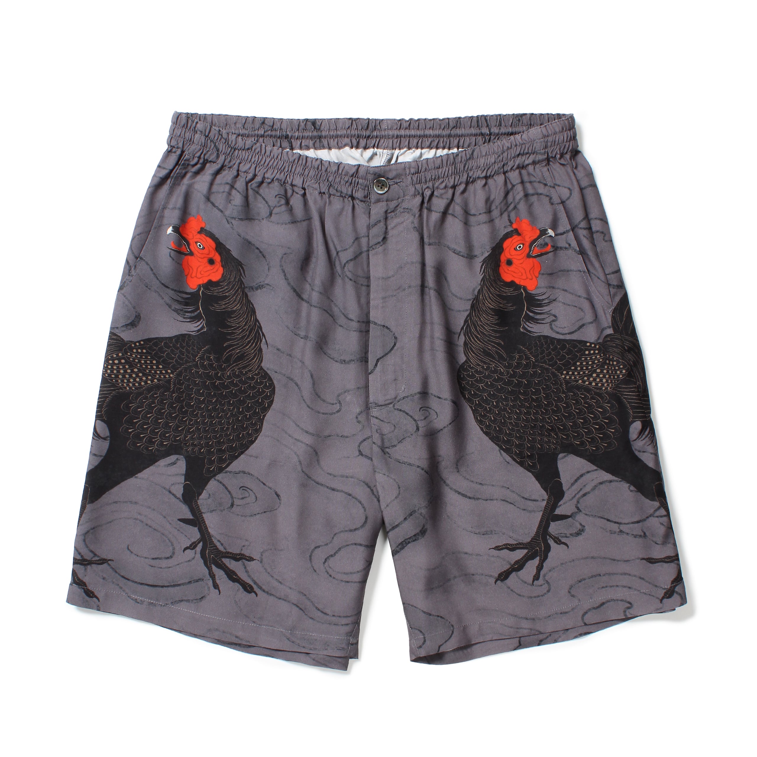 GAKKIN × BUDSPOOL 渦軍鶏 HAWAIIAN SHORTS almamaster.lt