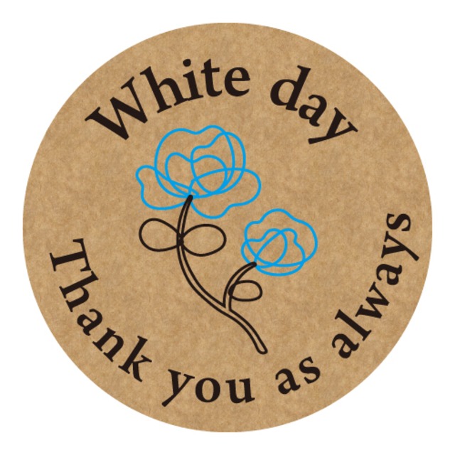 ギフト シール  240枚 White day ローズ クラフト紙 直径3cm ホワイトデー  まとめ買い crm48b0102_5【配送ネコポス】