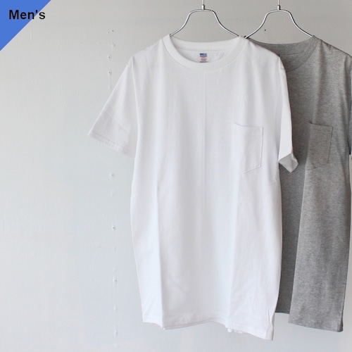 USA Cotton Fabric Pocket Tee　MADE IN JAPAN ホワイト 杢グレー