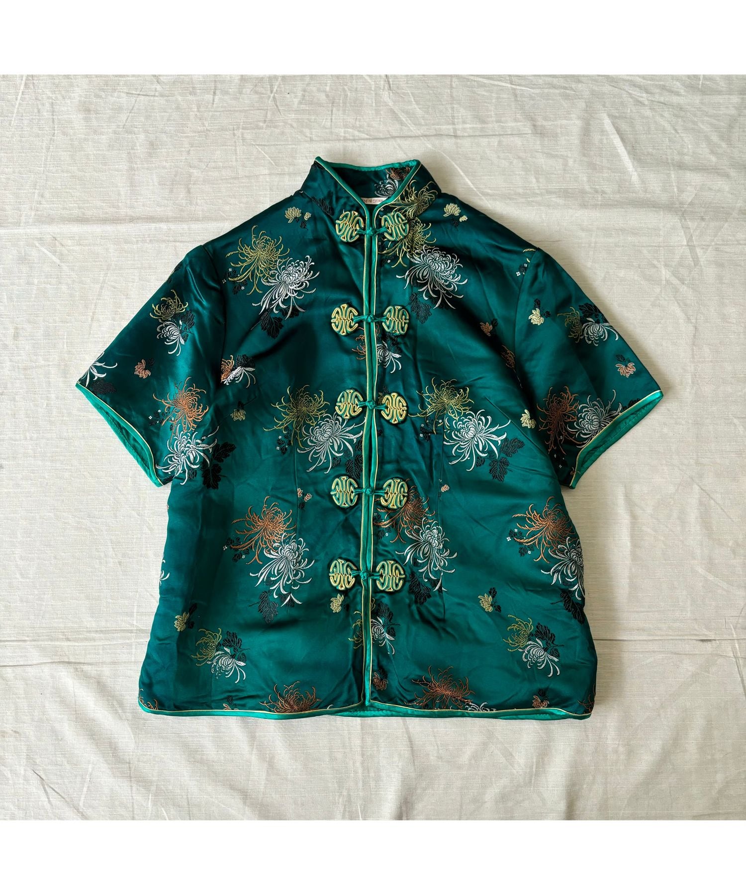 Vintage 牡丹牌 チャイナシャツ エスニックシャツ 柄シャツ 民族