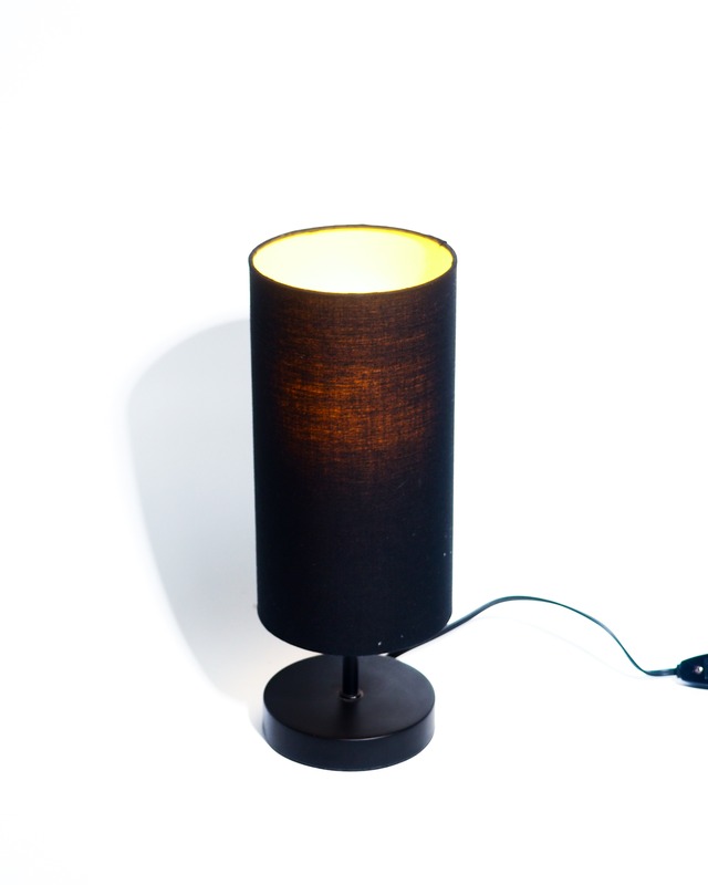 Black slender-shade lamp