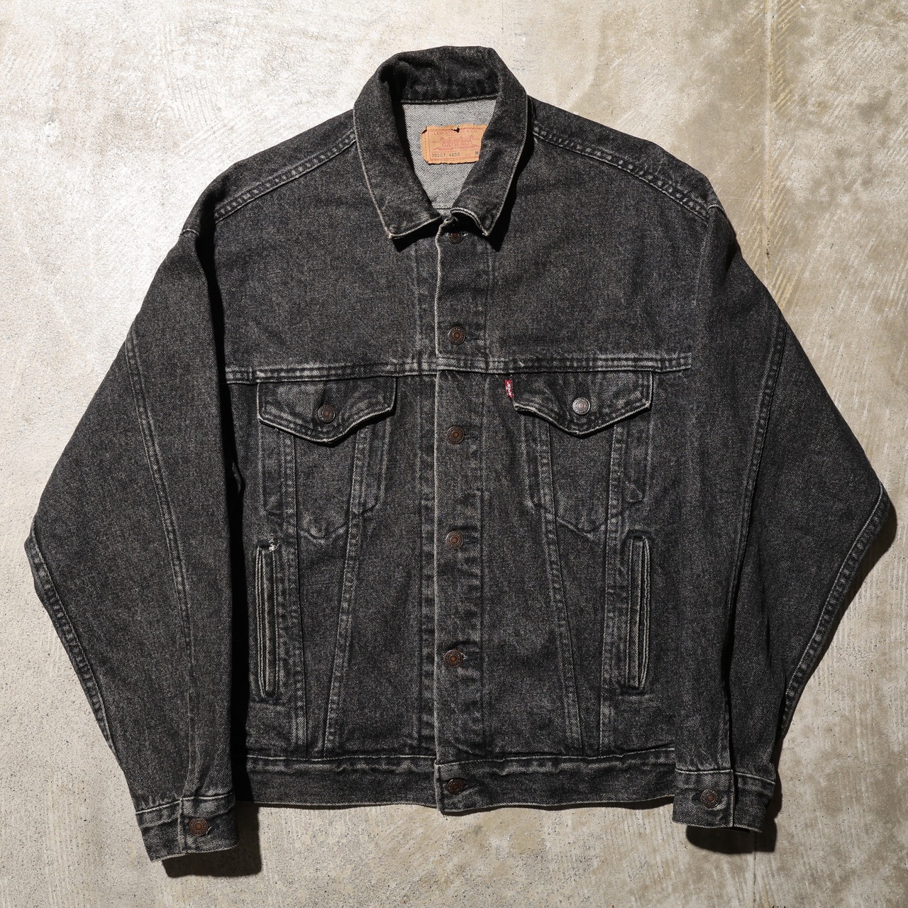 極美品 M 90s Levi’s 70507-4858 先染め ブラック デニム ジャケット リーバイス