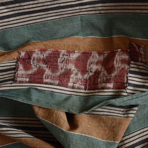 襤褸 古布 風呂敷 木綿 リメイク素材 ジャパンヴィンテージ ファブリック テキスタイル 昭和 | Boro Furoshiki Wrapping Cloth Vintage Japanese Fabric Cotton Stripe