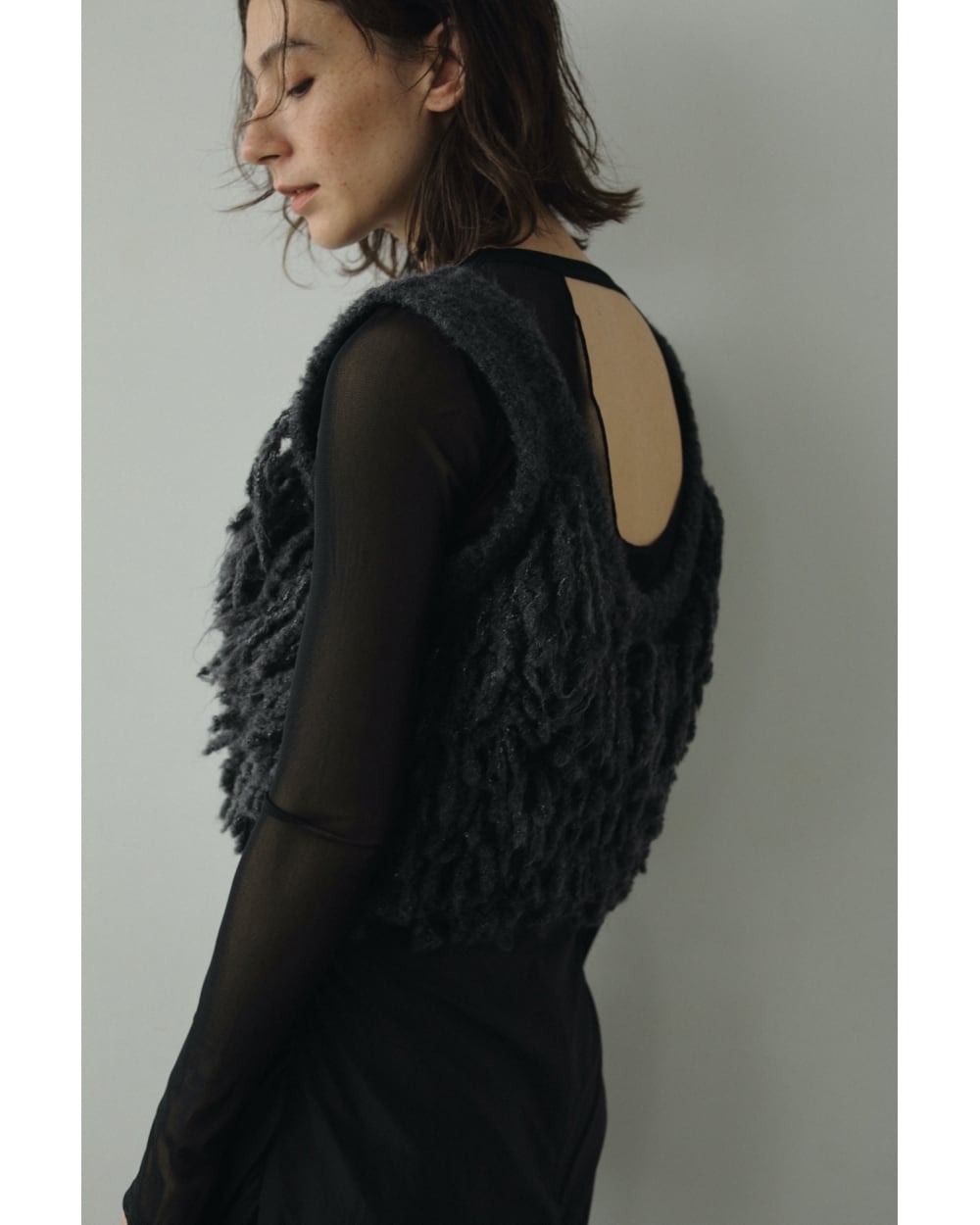 anuke(アンヌーク) Fringe Knit Bustier | サウスオレンジ｜メンズ 