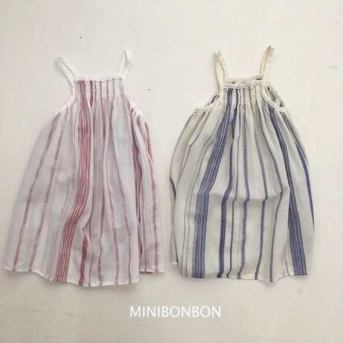 【予約】mini bonbon ストライプワンピース