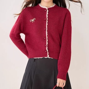 縁レースニットカーディガン ・10097 縁レースニットカーディガン ・10097