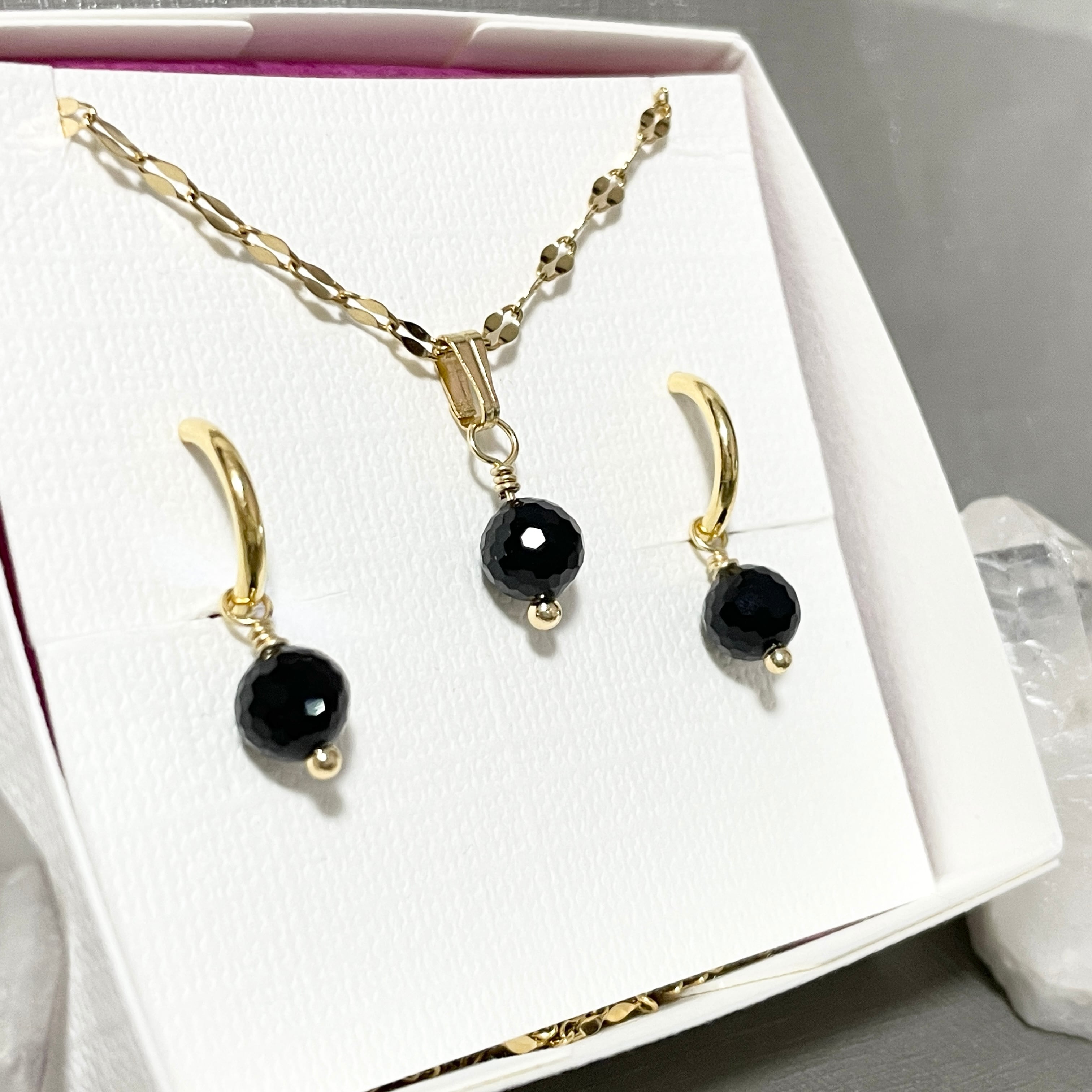 182. 漆黒の鏡玉 ブラックオニキス／ ネックレス 1粒 | G☀️BLESS