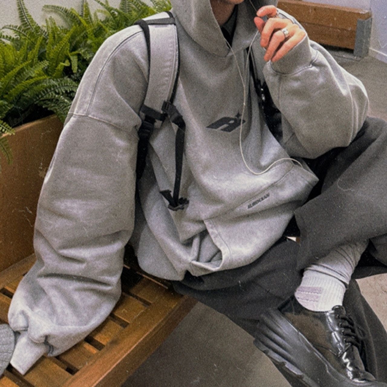 裏起毛ヴィンテージ風プルオーバー　1103