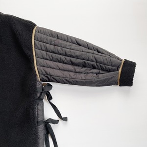 Boa quilting side ribbon coat (black)