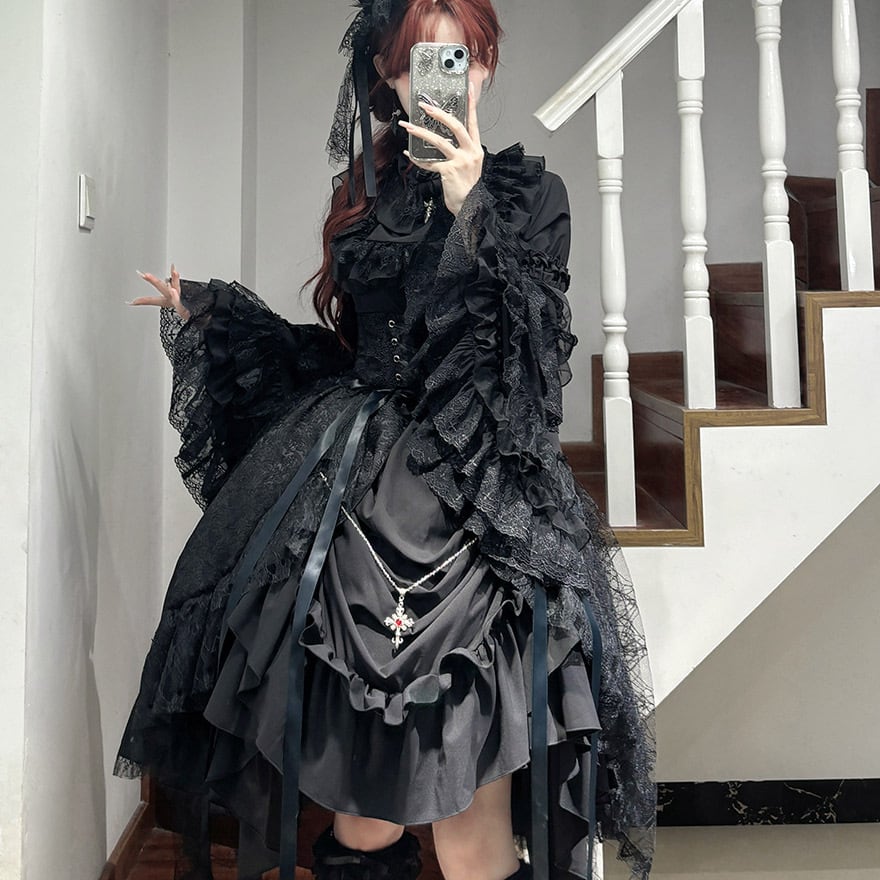地雷系 ゴスロリ ドレス セットアップ ダークゴシック 闇