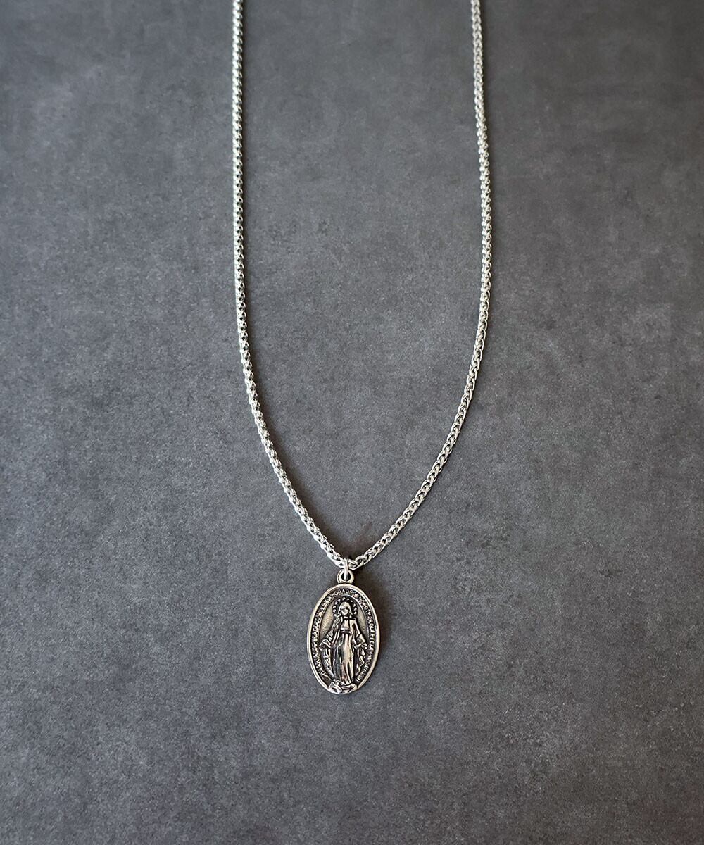 【サージカルステンレス 316L】メンズライク モチーフネックレス オーバルコイン 金属アレルギー対応