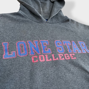 【champion】パーカー カレッジ ロゴ LONE STAR COLLEGE ローンスター大学 プリント フーディー スウェット プルオーバー M チャンピオン US古着