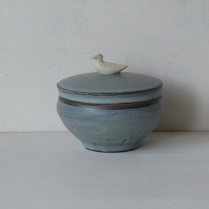 秋谷茂郎 青彩蓋もの（水鳥）（25-036）