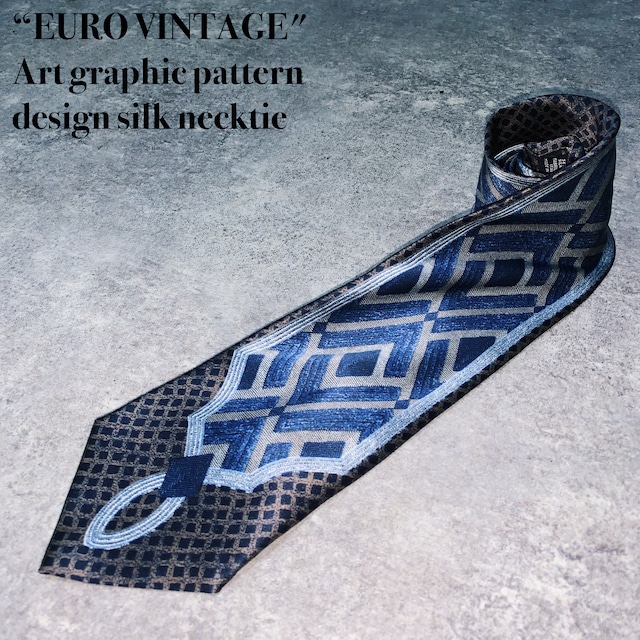 “EURO VINTAGE"Art graphic pattern design silk necktie
